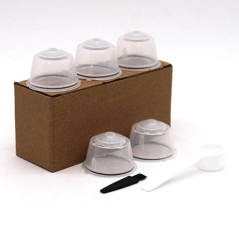 5PCS Reusable Nestle for Coffee Capsule Filter Cup Refillable Filter Basket Caps Reusable Spoon Brus