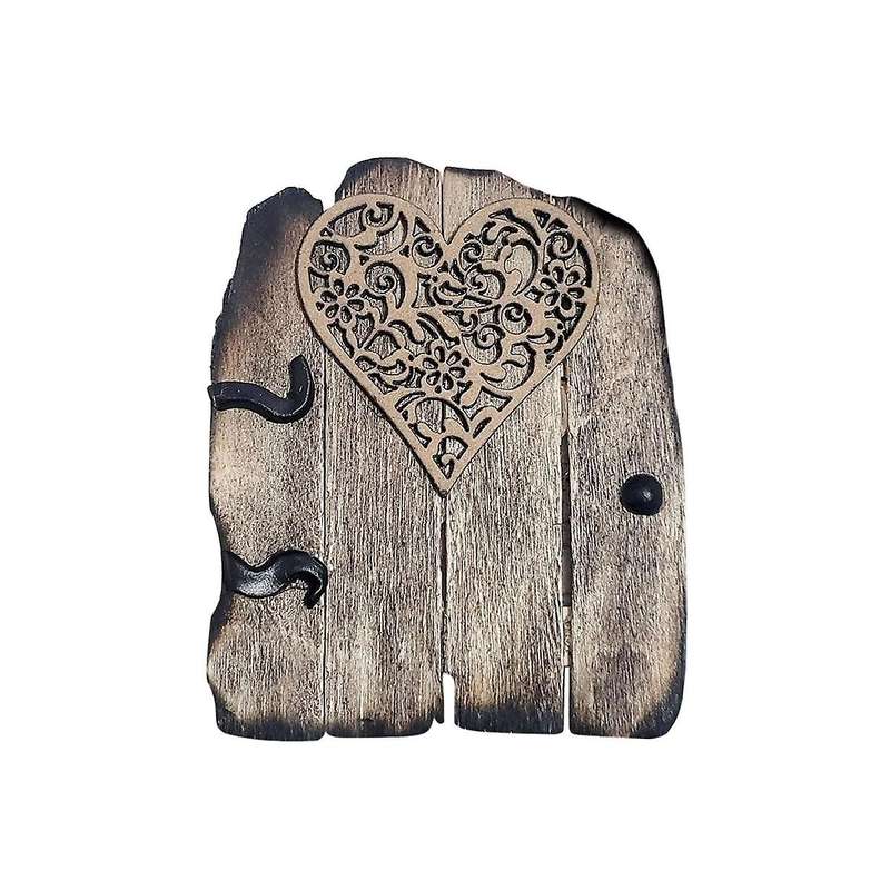 5Pcs Small Fairy Door Garden Decor Decorative Pattern Carved Miniature Doors for Trees Garden Access