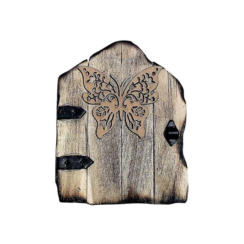 5Pcs Small Fairy Door Garden Decor Decorative Pattern Carved Miniature Doors for Trees Garden Access