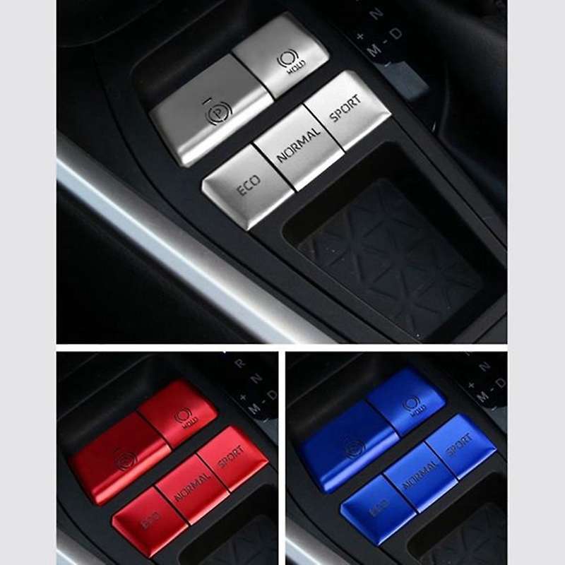 5pcs Silver Central Control Gear Multimedia Button Cover Trim Sticker Accessories for 2019-2021