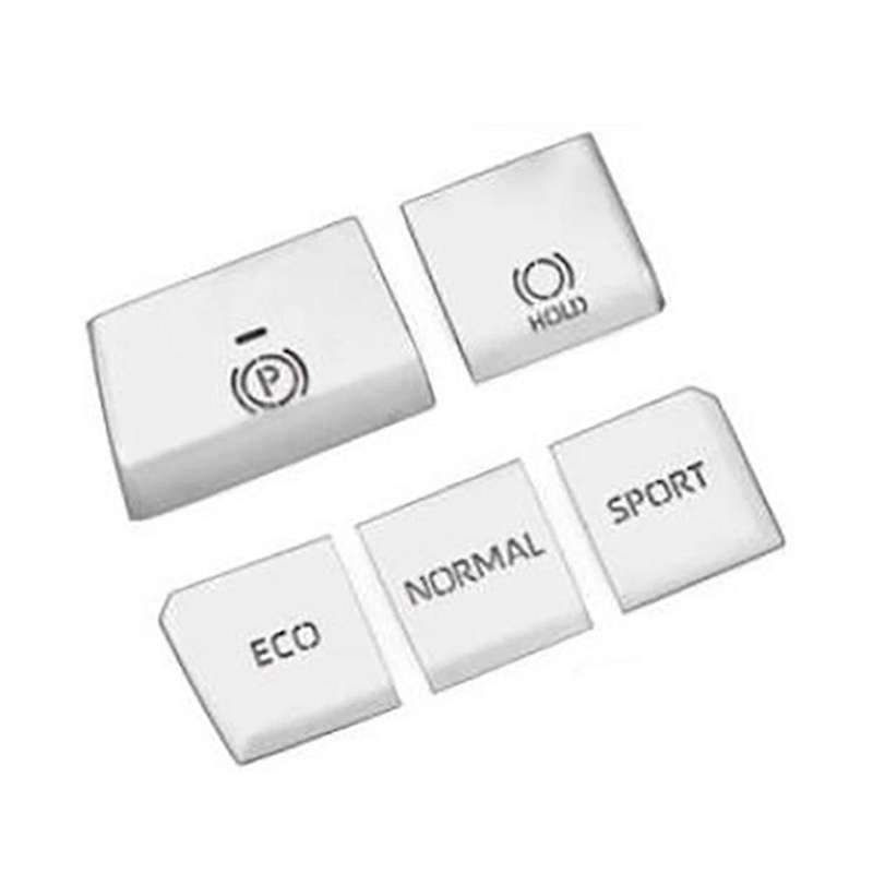 5pcs Silver Central Control Gear Multimedia Button Cover Trim Sticker Accessories for 2019-2021