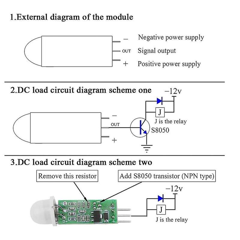 5Pcs -SR505 Micro-Body Sensing Module PIR Motion Detector Switch Module High Efficiency Digital Meas