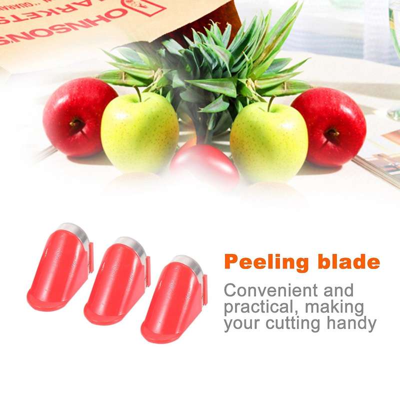 5pcs Stainless Steel Blades for Electric Potato Vegetable Fruit Peeler (red)