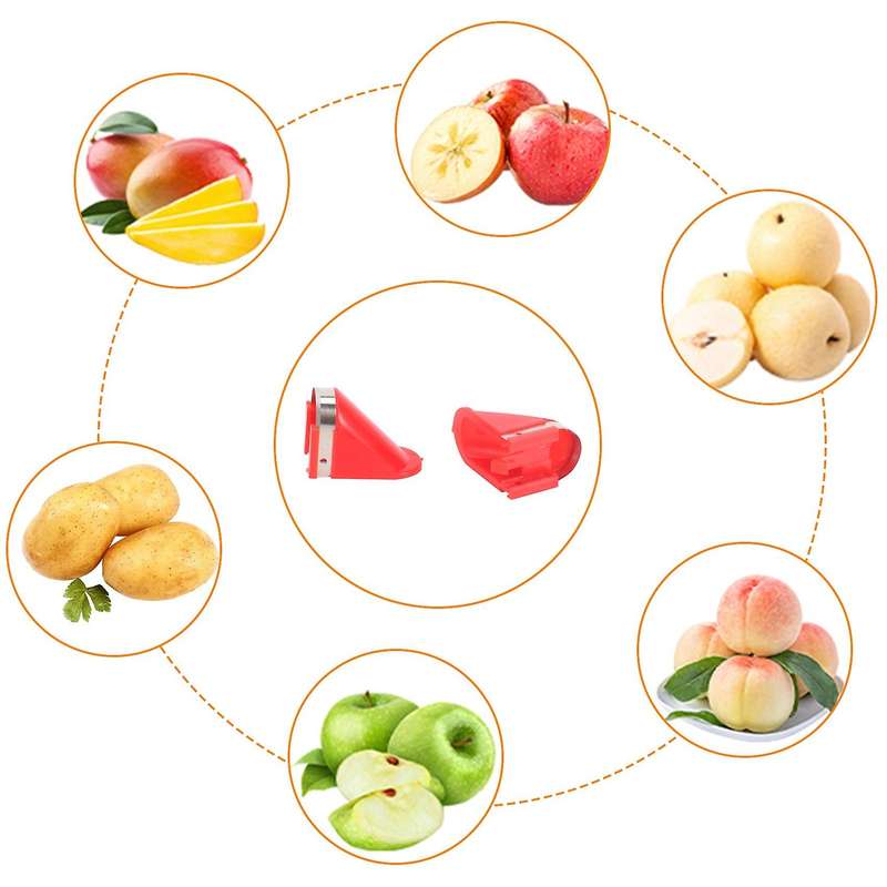 5pcs Stainless Steel Blades for Electric Potato Vegetable Fruit Peeler (red)