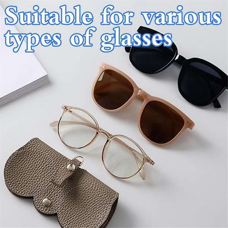 5pcs Soft Leather Sunglasses Bag,glasses Pouch Carrying Organizer Eyeglass Case with Wrist Strap Sl