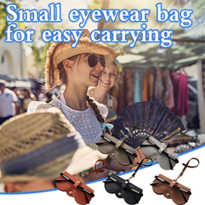 5pcs Soft Leather Sunglasses Bag,glasses Pouch Carrying Organizer Eyeglass Case with Wrist Strap Sl