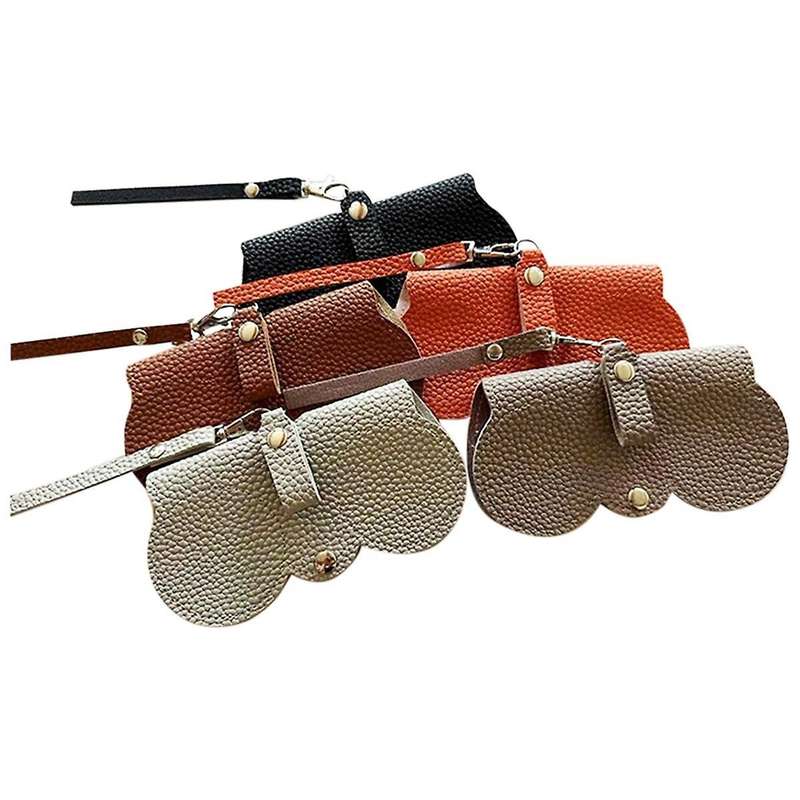 5pcs Soft Leather Sunglasses Bag,glasses Pouch Carrying Organizer Eyeglass Case with Wrist Strap Sl