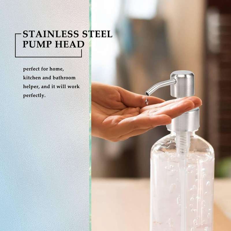 5pcs Stainless Steel Soap Pump Replacement 28 Teeth Metal Nozzles Lotion Dispenser Head