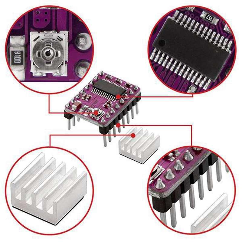 5Pcs Stepper Motor Driver Board StepStick DRV8825 Stepping Driver Controller Step Engine Module Radi