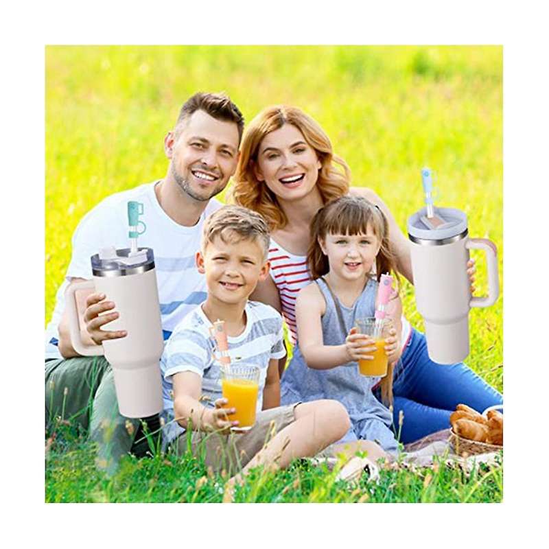 5PCS Straw Cover Cap for , Silicone Straw Topper Fit 30&40 Oz Tumbler with Handle