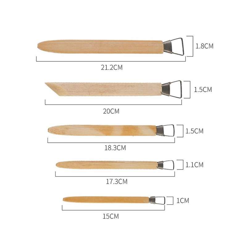 5Pcs/Lot Professional Bamboo Polymer Clay Tools Pottery Ceramic Scraper Modeling Carved Sludge Scul