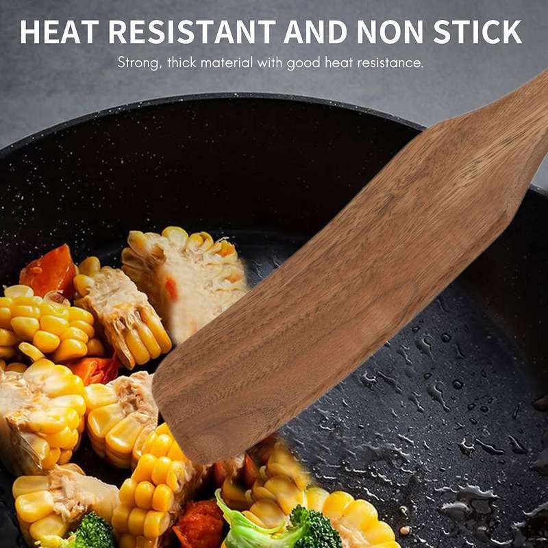 5pcs Wooden Spatula Set Wood Spoons for Cooking, Spurtles Wood Kitchen Natural Teak Utensils