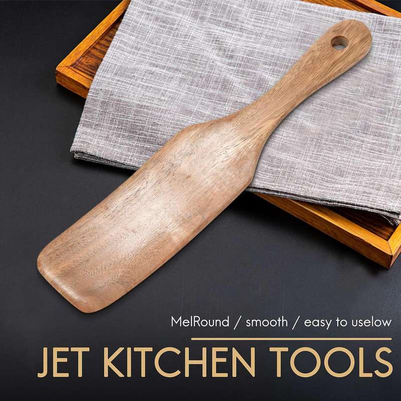 5pcs Wooden Spatula Set Wood Spoons for Cooking, Spurtles Wood Kitchen Natural Teak Utensils