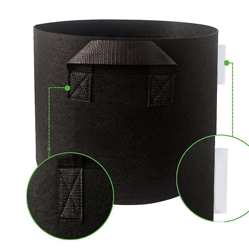 5Pcs/Set 1 Gallon Heavy Duty Thickened Fabric Pots Grow Bags Container Nursery Flowerpot Transplant