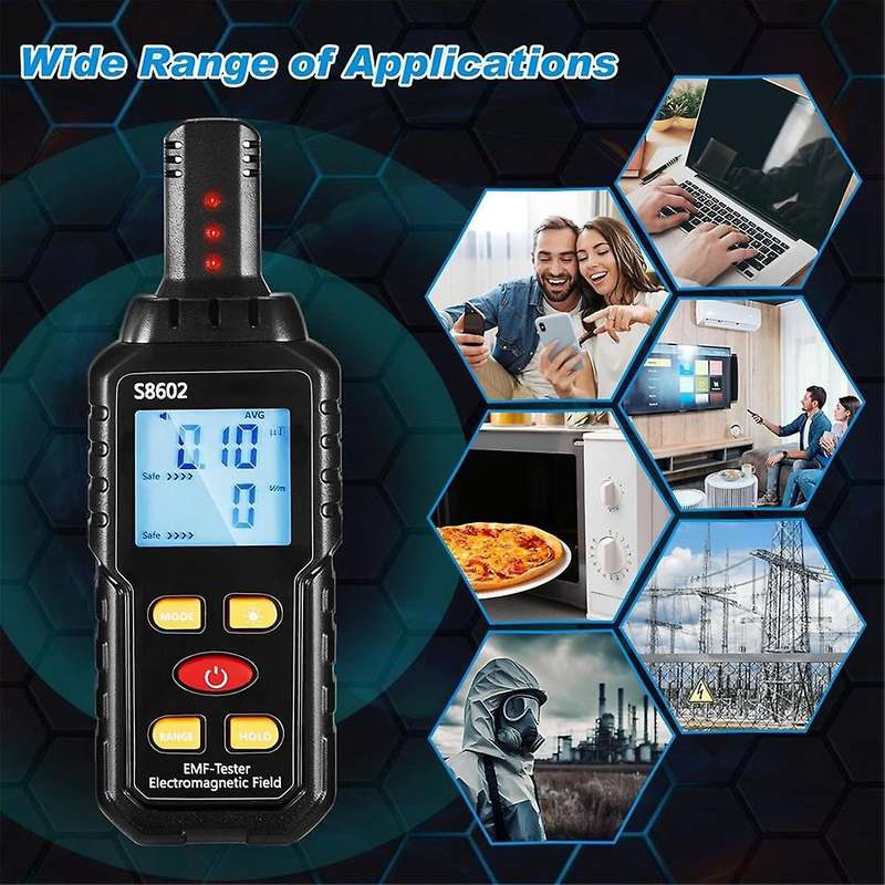 5-Piece Ghosthunting Equipment Kit 1 EMF Radiation Detector 2 LED Cat Balls 2 Copper Track Poles