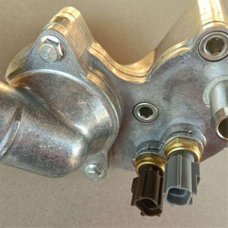 5R3E-8A586-CB Aluminum Thermostat Housing Assembly with Dual Sensors for 4.0L NA 2005-2010