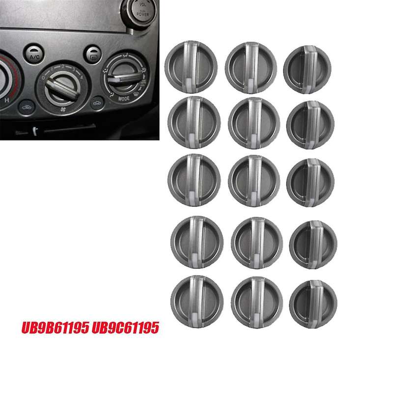 5Set/15Pcs Car Heater Control Knobs UB9B61195 UB9C61195 for PK 2009-2011 Air Conditioner Control Kn