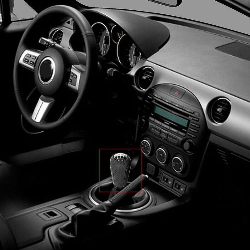 5-Speed MT Leather Shifter Shift Knob for 3 BL 5 CW 6 II -7 ER MX-5 NC III