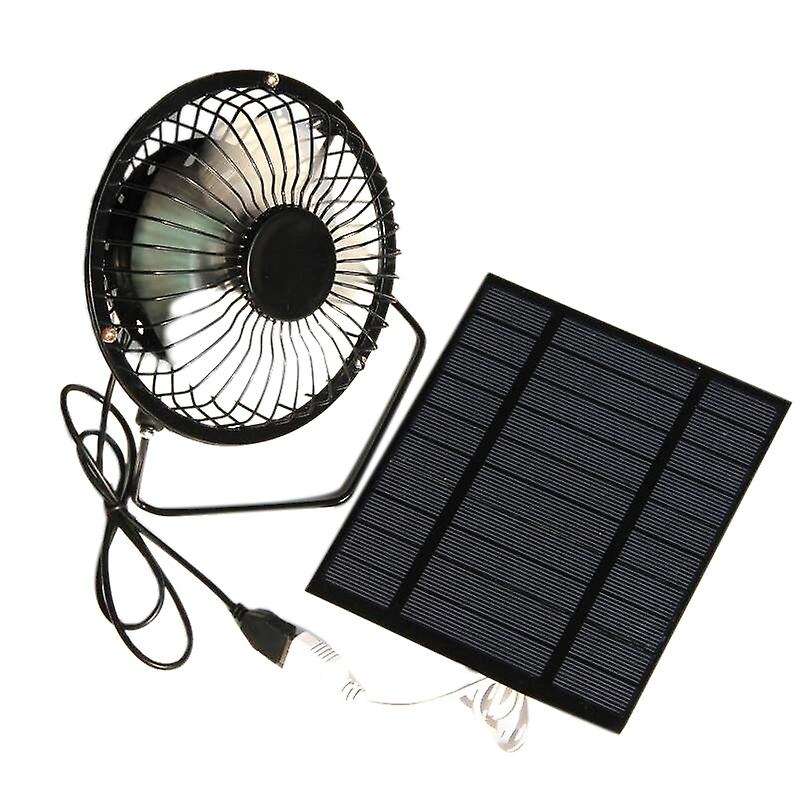 5w 5v Solar Panel Powered Fan, Mini Portable Ventilation Cooling Fan 4-inch Usb Portable Fan for Cam