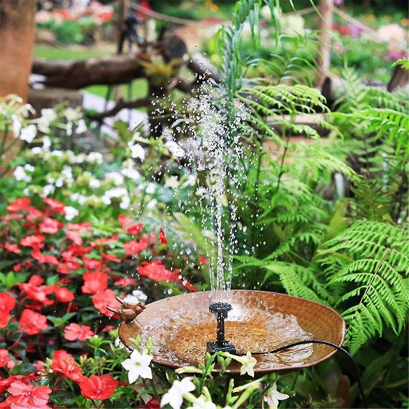 5W Solar Fountain Power Pump with 6 Nozzles for Bird Bath Fish Tank Pond or Garden Decoration