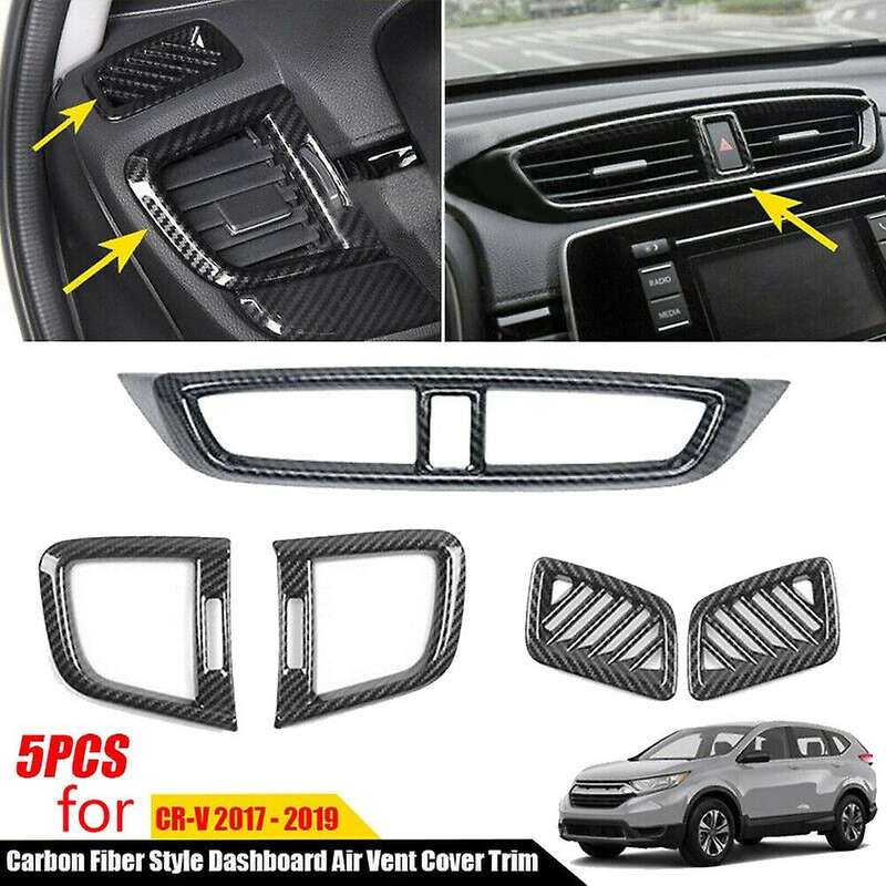 5X for -V 2017-2020 Carbon Fiber Inner Dashboard Air Vent Cover Trim