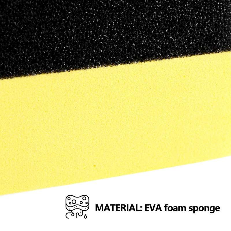 5x Professional Car Wheel Washer Curved Foam Sponge Pad Black+yellow