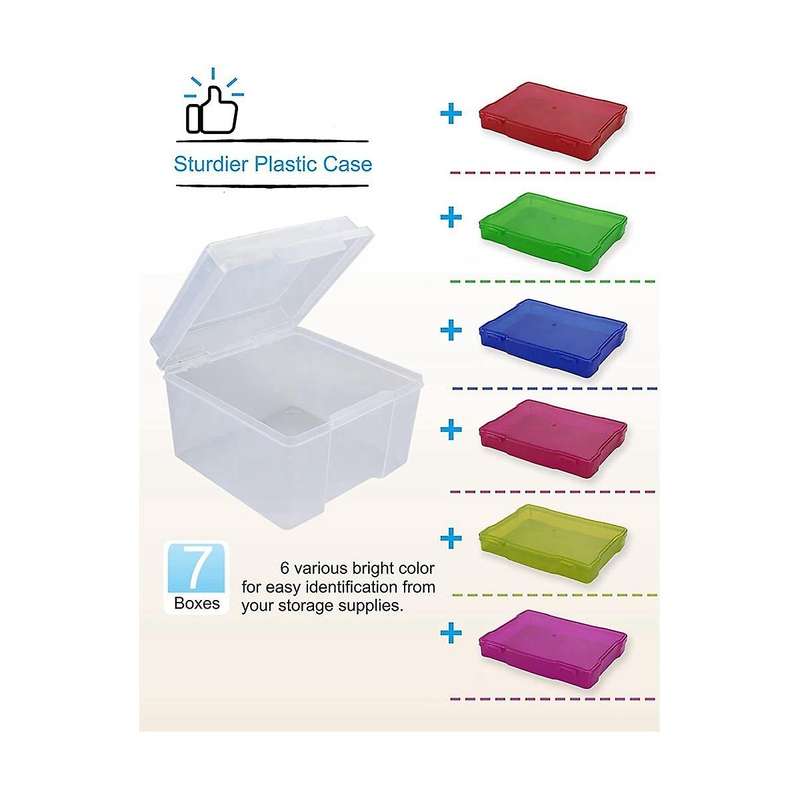 5x7 Inch Photo Storage Box Photo Organizer Picture Storage Containers Multicolor Plastic Photo Craf