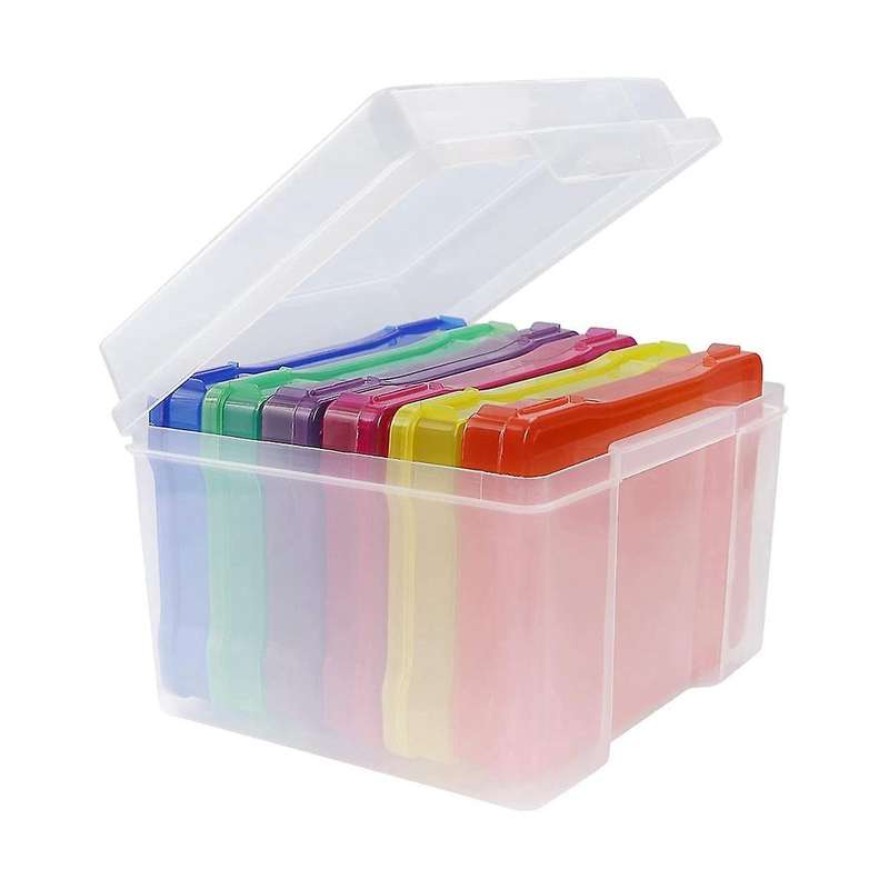 5x7 Inch Photo Storage Box Photo Organizer Picture Storage Containers Multicolor Plastic Photo Craf