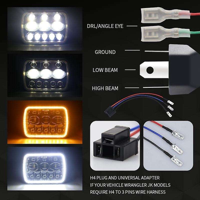 5X7 Inch LED Head Light Lamp DRL Headlight Crystal Clear Hi-Lo Beam DRL Light for Truc with the Aper