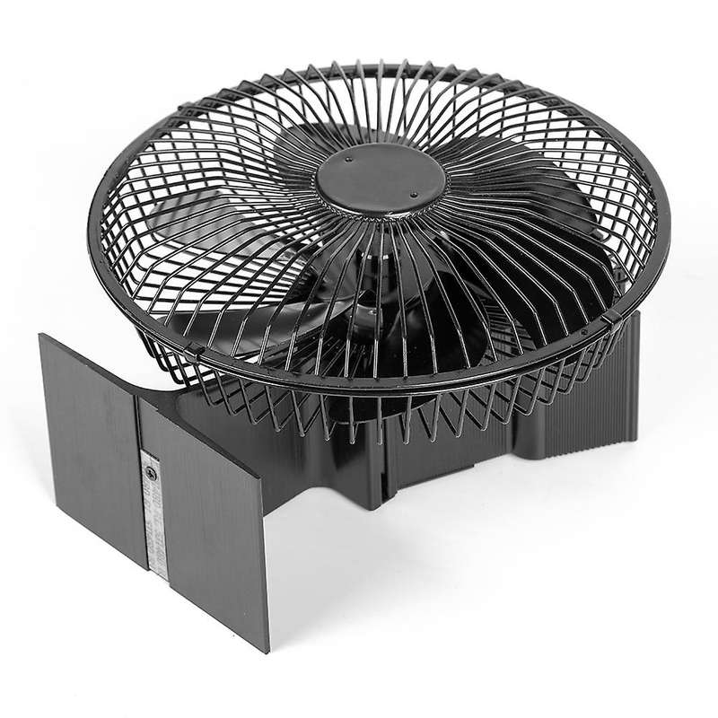 6 Blade Fireplace Fan Heat Powered Log Wood Burner Stove Silent Heat Circulation Fan Black