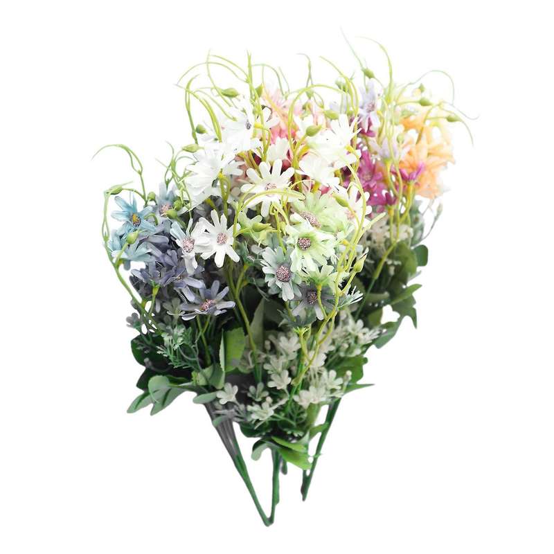 6 Bundles Artificial Daisy Flowers Outdoor Uv Resistant Plants No Fade Plastic Silk Flowers for Out