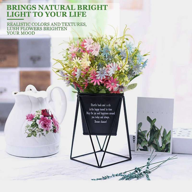 6 Bundles Artificial Daisy Flowers Outdoor Uv Resistant Plants No Fade Plastic Silk Flowers for Out