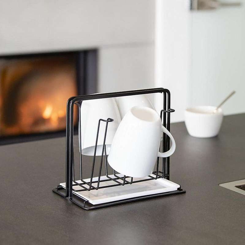 6 Bottle Dish Drainer Metal Bottle Holder, Drip Rack for Vessels with Drip Tray, for