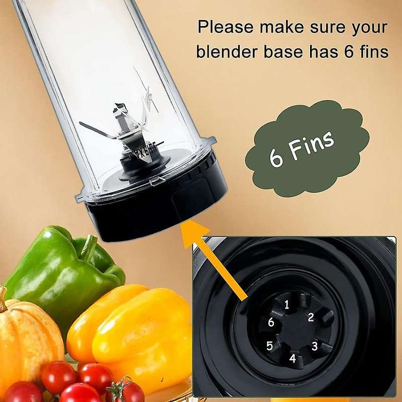 6 Fins Extractor Blades Replacement Parts for Bl770 Bl780 Bl660 Blender, 16 Oz Single Cup Set
