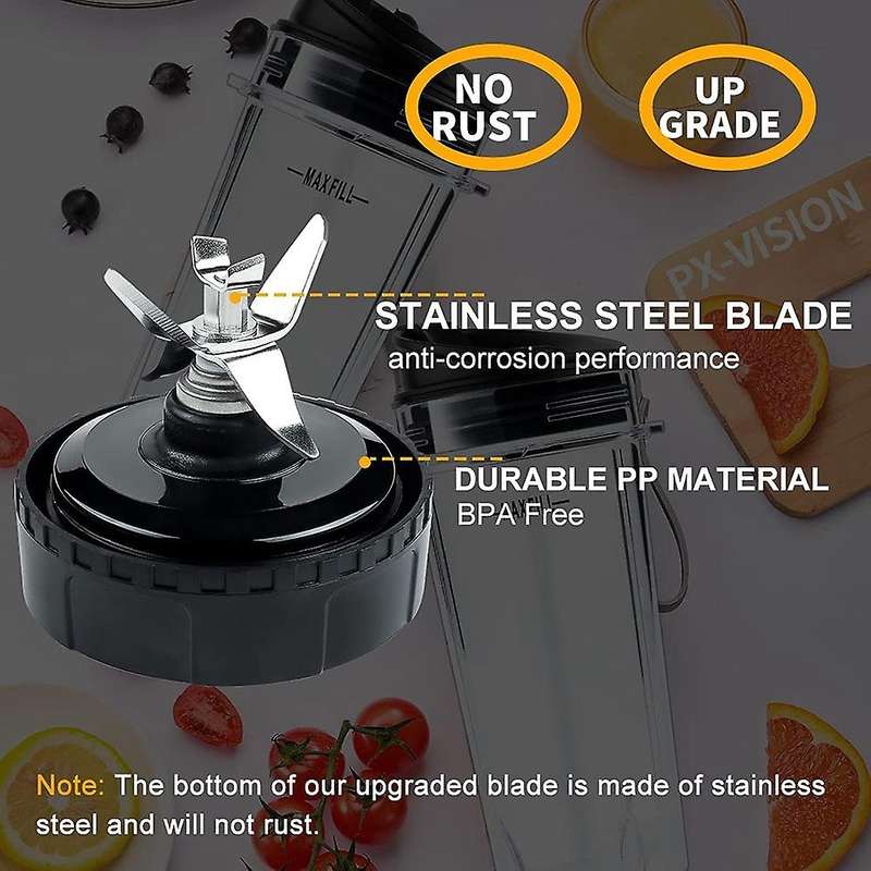6 Fins Extractor Blades Replacement Parts for Bl770 Bl780 Bl660 Blender, 16 Oz Single Cup Set