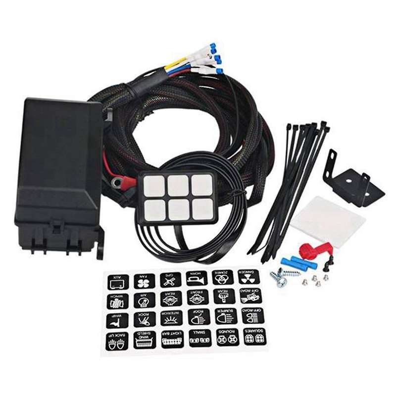 6 Gang Switch Panel Electronic Relay System Circuit Control Box Fuse Relay Box Wiring Harness for A