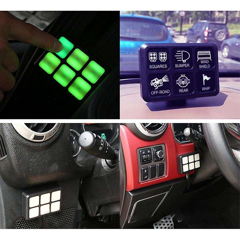 6 Gang Switch Panel Relay System Circuit Control Box for Wrangler Boat Car