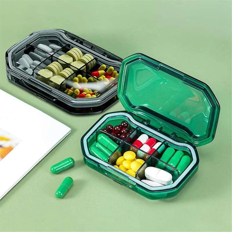 6 Grid Portable Medicine Box Large Capacity Sealed Transparent Moisture Resistant Pill Small Jewelr
