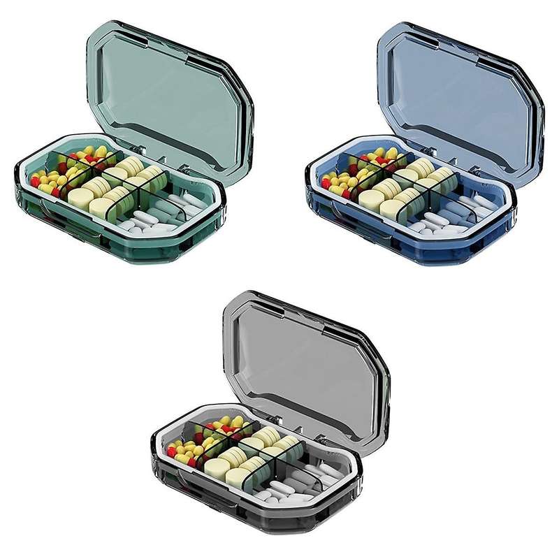 6 Grid Portable Medicine Box Large Capacity Sealed Transparent Moisture Resistant Pill Small Jewelr