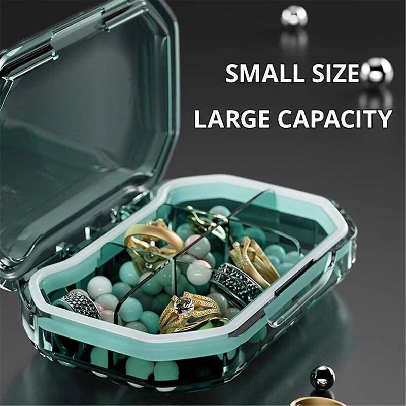 6 Grid Portable Medicine Box Large Capacity Sealed Transparent Moisture Resistant Pill Small Jewelr