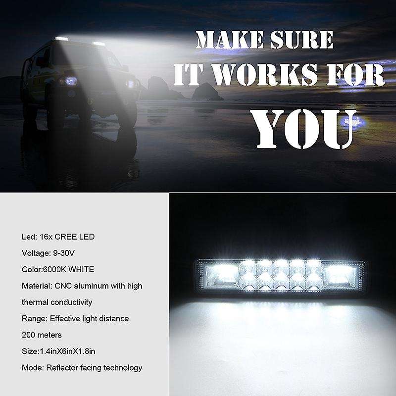 6 Inch Car Led Light Bar, 120w , 6000k Daylight White, Off Road Fog Light for Truck Car Motorcycle