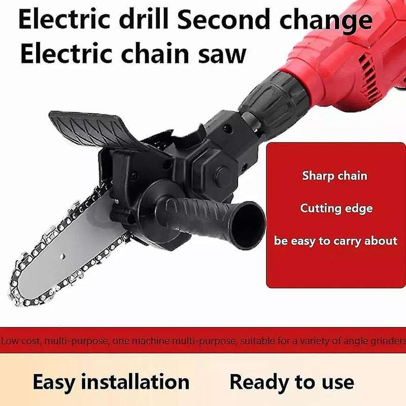 6 Inch Electric Drill Modified to Electric Chainsaw Adapter Tool Portable Conversion Head Kits Wood