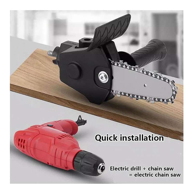 6 Inch Electric Drill Modified to Electric Chainsaw Adapter Tool Portable Conversion Head Kits Wood