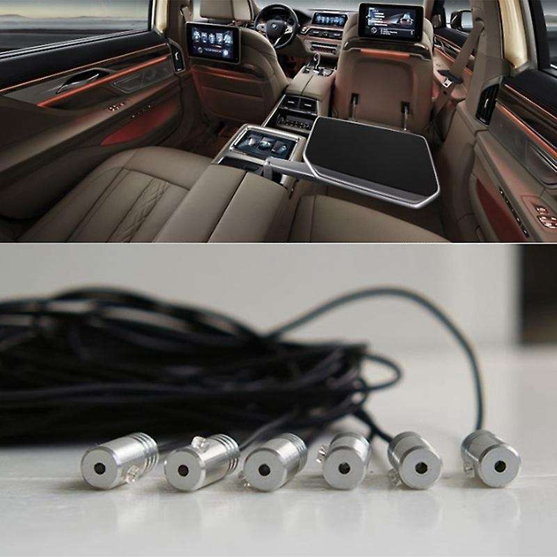 6 in 1 Sound Active EL Neon Strip Light RGB LED Car Interior Light Multicolor Bluetooth Phone Contro