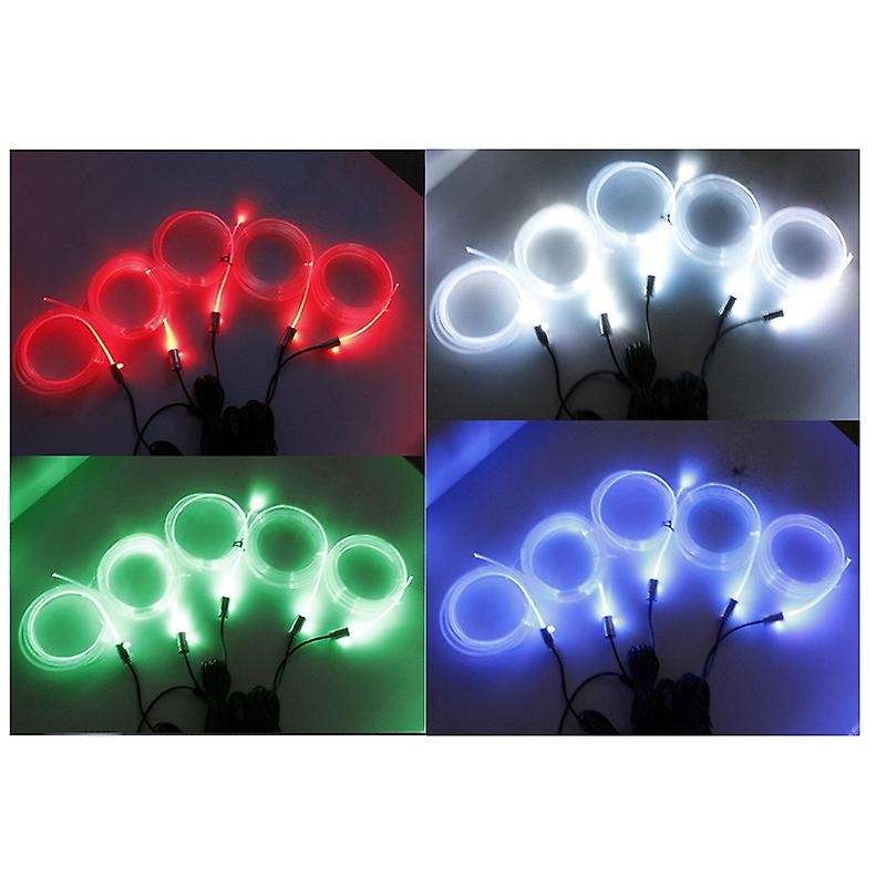 6 in 1 Sound Active EL Neon Strip Light RGB LED Car Interior Light Multicolor Bluetooth Phone Contro