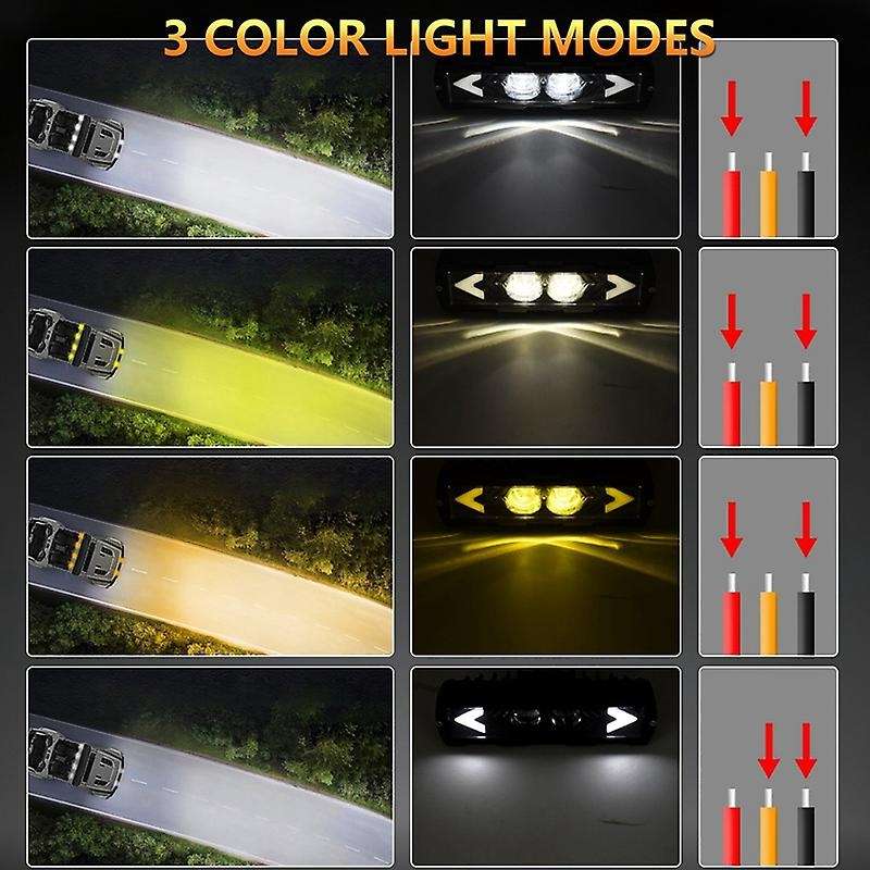 6 Inch Led Light Bar 120w Led Bar Offroad Work Light White Yellow Driving Light for Car Truck Atv S