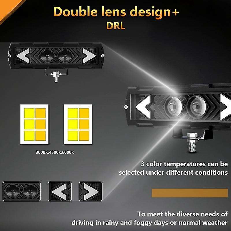 6 Inch Led Light Bar 120w Led Bar Offroad Work Light White Yellow Driving Light for Car Truck Atv S