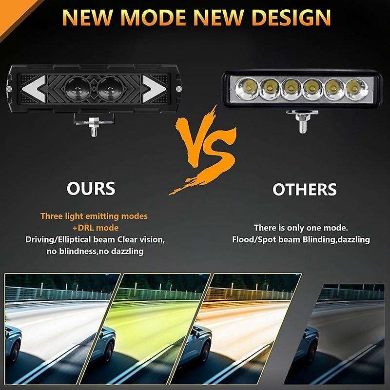 6 Inch Led Light Bar 120w Led Bar Offroad Work Light White Yellow Driving Light for Car Truck Atv S
