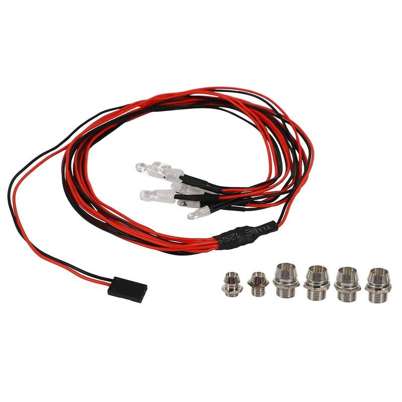 6 LED Light Kit 2 White 2 Red 2 Blue for 1/10 1/8 Traxxas SCX10 D90 HPI RC Car