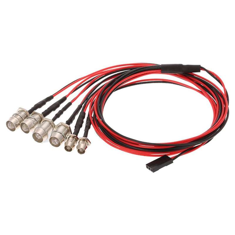 6 LED Light Kit 2 White 2 Red 2 Blue for 1/10 1/8 Traxxas SCX10 D90 HPI RC Car
